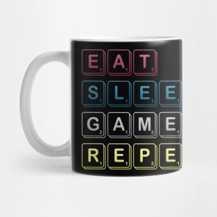 Eat Sleep Gaming Repeat Funny Meme Tee Mug